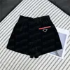 Brief Abzeichen Samt Kurze Hosen Für Frauen Designer Klassische Schwarze Shorts Herbst Winter Casual Hose Streetwear