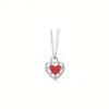 Blue Box TF Classic Designer Tiff Necklace Top High Version Thome Sterling Silver Emalj Droper Heart Shaped Pendant Rivet Family Style Love CollarBone Chain Chain