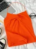 女性の戦車Yitimoky Criss Cross Sexy Camis Tank for Women 2023夏韓国ファッションソリッドエレガントなクロップトップトップレディースカジュアルシック