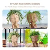 Vases Face Head Planter Succulent Plant Flower Pot Resin Container With Drain Holes Flowerpot Figure Garden Decor Tabletop Ornament 231201