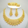 Dubai Goud Kleur Sieraden Sets Voor Grote Ketting Afrikaanse Vrouwen Italiaanse Bruids Bruiloft Accessoires214o