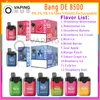 Original Bang DE 8500 Puff Disposable E cigarettes 18ml Prefilled Pods Mesh Coil 550mAh Battery 12Flavors Electronic Cigarette 0% 2% 3% 5% Puffs 8500 Vape Pen