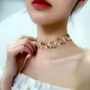 Kettingen Rood Roze Meisje Kant Gothic Ketting Choker Voor Vrouwen Sexy Mode Perzik Bloem Bloesems Dame Hals Sieraden Accessoires