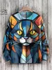 Herensweaters PLstar Cosmos nieuwe 3D-geprinte dierenserie schattig abstract grappig kattenpatroon lelijke trui winter straat casual unisexLF231114