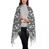 Vêtements ethniques Nuit magique imprimée personnalisée avec Sighthound Paloma Écharpe Hiver Automne Foulards chauds Chien Whippet Greyhound Châle Wrap