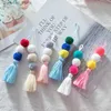 Keychains Lanyards Women Colorful Tassel Keychain Handmade Layered Wool Fringe Keyrings For DIY Purse Handbag Decor R231201