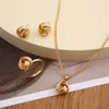 Wedding Jewelry Sets Trendy Geometric Gold Color Alloy Metal Twist Lucky Knot Earrings Necklace Ring Set for Women Girls Vintage Accesories 231201