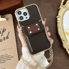 Fashion Designer Phone Cases for iphone 15 15pro 14 14pro 13 13pro 12 12pro max Leather Electroplate Luxury Protection Phone Cover Case with Chain Lanyard