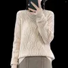 Women's Sweaters 23 Autumn And Winter 100 Pure Cashmere Sweater Women V Collar Jacquard Hollow-out Loose Pullover Wool Knitted Bottoming