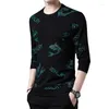 T-shirts pour hommes 2023 Marque Vêtements Hommes Premium Casual Long S0leeve T-shirt / Mâle Slim Fit Col Rond Impression Ensemble Tête Sweatshirts Taille