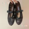 shoes Ballet flats Designer dress shoes Round Toe Rhinestone leather rivet buckle Flat Shoes mesh Mary Jane o04Q#3tghr4