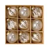 Party Decoration 1Set/9pcs Christmas Ball Decorations Boutique Transparent målade vita svarta trädtillbehör hängdekor