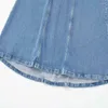 Kjolar kvinnor 2023 chic design casual hög midja denim kjol temperament retro elegant cape mujer 6164157