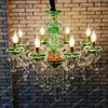 Lâmpadas pendentes lustre esmeralda verde bar engenharia internet café loja de roupas ocidental restaurante cristal europeu americano