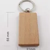 Porte-clés 40 pcs blanc porte-clés en bois bricolage étiquettes en bois cadeaux 20 ovale carré