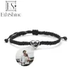 Bracelets de charme Bracelet tressé EthShine S925 personnalisé coeur Po Bracelet personnalisé Projection Bracelet commémoratif anniversaire cadeau de noël 231201