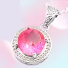 10pcs Luckyshine 4 Color Facultatif Gradient Multicolor Tourmaline Gems Silver Pendants Colliers pour femmes 7975993