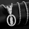 Pendant Necklaces Hip Hop Men Women Virgin Mary Cuban Link Necklace Iced Out Chains Zircon Chain Stainless Steel Rope Choker Jewelry