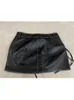 Skirts Summer Women Vintage Pu Faux Leather Mini Hip Wrap Skirt Gyaru Punk Design 2000s Aesthetic Y2k Streetwear Cyber Grunge 90s 231201