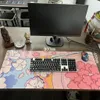 Muskuddar handled vilar stor anime rosa muspadspelare söt kawaii xxl gaming pad gummi otaku lås kant stor mode bärbar dator anteckningsbok skrivbord matta 231130