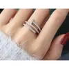 Designer Ring Carter High Gold 925 Silver Plated Gold Full Diamond Ring for Men and Women Simple and High End Personalized