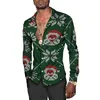 Chemises décontractées pour hommes Hommes Noël Floral Chemise Plus Taille Fun Casual Robe Blouse Automne Pour Hip Hop Robes Longues Designer Vêtements De Luxe 231201