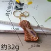 Keychains Lanyards Steak Beef Block Keychain Meat Food Key Ring Purse Schoolbag Dangle Pendant Funny Jewelry Restaurant Client Gift R231201