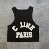 Débardeurs de luxe pour femmes Tops Tee-shirt à paillettes Printemps et été Sports élastiques Loisirs Bottoming Gilet Noir 231201