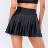 Lu Shorts align Lemon Yoga Skort Hohe Taille Tennisbekleidung Faltenrock Laufen Sportröcke Damen Sport Fitness Kleid mit Tasche für Sommer Jogger6