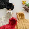 Unten Mantel 2023 Winter Kinder Mädchen Cartoon Jacke Kinder Bär Ohr Mit Kapuze Tasche Warme Outer 3-6 Jahre Tiny