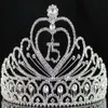 Janefashions Quinceanera Sweet 15 Piętnaście 15 urodzin impreza Coronas de clear White Austrian Rhinestone Tiara Crown Y200807188n