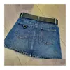 Rokken P-Ra Luxe Designer Womens Denim 2023 Merk Mode Meisjes Zomer Sexy Hoge Taille Hip Wrap Rok Jurk Korte Drop levering Dhkwo