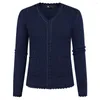 Tricots pour femmes KK Femmes Tricoté Cardigan Mode Fil Texture À Manches Longues Col En V Boutonné Pull Tricots Harajuku Automne Vestes Femme