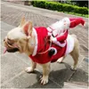 Vestuário de cão Natal Roupas engraçadas para cães grandes Papai Noel Cosplay Pet Hoodies Personalidade Bonito Francês Bldog Drop Delivery Home Dhb9w