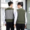 Men's Vests Reflective Advertising Hollow Mesh Breathable Vest Multi Pockets Volunteer Quick Dry Working Men Workwear For Tools