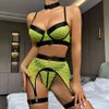 Sexy Costume JSY Sexy Push Up Bra and Panties Lingerie Mesh Transparent Women's Underwear Set Erotic Brief Sets Intimates Porno Costumes