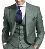 Herenpakken Blazers Pinstripe Pak Slim Fit Stripe 3 -delige ED Rapel Formele bruiloft Zakenjack Vestbroeken Sets 231201