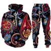 Men s Jackets Colorful Cashew Flower Tracksuit Men Women 2 Piece Set Paisley 3D Print Hoodie Pants Suit 2023 Fashion Couple Jogging Sportswear 231201