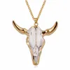 Collier de créateur Bijoux de luxe Vintage Bull Skull Pendentif pour hommes enveloppé Gem Buffalo Bovins American Western National Style 298m