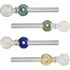 5.5 '' Queimadores de Óleo de Vidro Cachimbos com Câmara de Filtro Círculo Pyrex Tubo de Mão Bubbler Bola 30mm Cores Misturadas