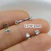 Pierścienie nosowe kołki Lot50pcs 16GX8x3mm Body Bejdia przebijanie -Orund cz warga labret pierścień uszy helisa barowa warga brwi nos nos pierścień