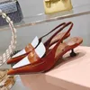 Miui Toe Sandals Top-Quality on Painted Slip Women Sexy Stileetto Ladies High Heels Top Quaity Cat Heel Luxury Brand Fashion Designer Shoes Woman