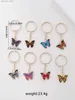 Anahtarlıklar Landards Butterfly Anahtarlık Sevimli Yaz Hayvan Anahtar Zinciri Yüzük Çanta Backpack Charm Earbud Case Aksesuarları Kız Hediye R231201