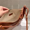 Messenger Bag Hobo Shoulder Bags Women Crossbody Purse Cowhide Handbag Fashion Genuine Leather Classic Letters Lady Bag Removable Strap Zipper Open