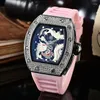 Наручные часы на заказ OEM дизайн Iced Out Tiger Dragon Skeleton Diamond Luxury Uhren Мужские кварцевые часы с турбийоном