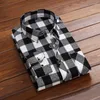 Camicie casual da uomo Camicia a quadri a maniche lunghe stile primavera e autunno sabbiato Moda giovane di mezza età ampia con tasca