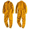 Sprężyste kombinezony w spodniach dla kobiet kombinezon męski luźne bawełniane bawełniane bawełniane czarne żółte spodnie robocze robocze mundury rompers 231201