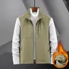 Gilet da uomo Gilet reversibile in pile Cappotto con cerniera invernale con tasche multiple Fodera in peluche termico antivento per le donne