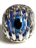 Neue 25 Stück Einzigartige Herren Blau Teufelsauge Silber Ring Dämon Böse Gothic Klaue Augen Ganzer Modeschmuck Biker Punk Rocker Stil Man4161961