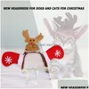 Ropa para perros Navidad lindo gato diadema fieltro sombrero sombrero ciervo asta corona santa claus traje cosplay tocado accesorios para mascotas gota DHK8O